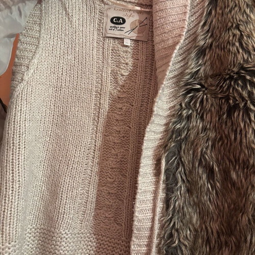 Fur jacket like new, vintage, size XL, beige and brown