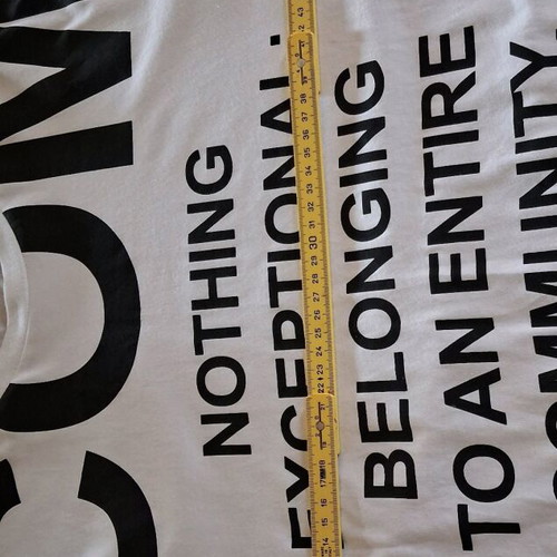 T-shirt Bershka L white with black logo, new
