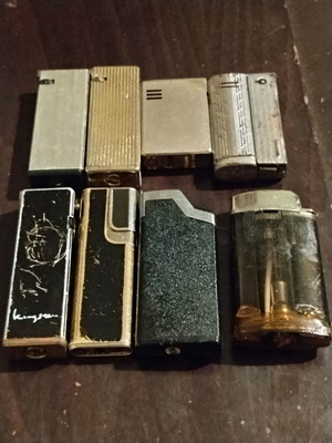 Vintage lighter collection of 8 used pieces including IMCO Triplex and Ronson