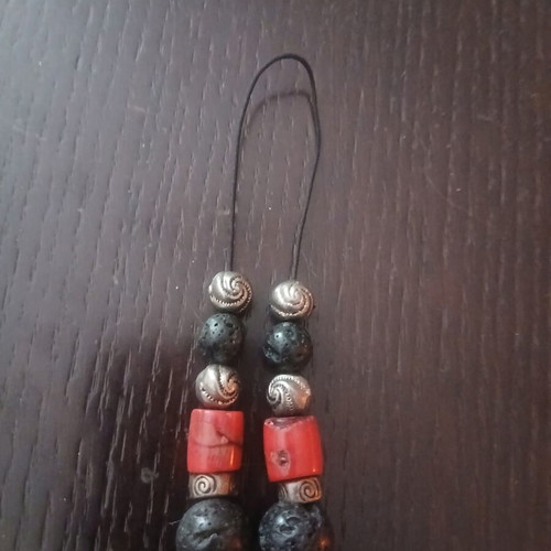 Santorini handmade worry beads with volcanic lava beads