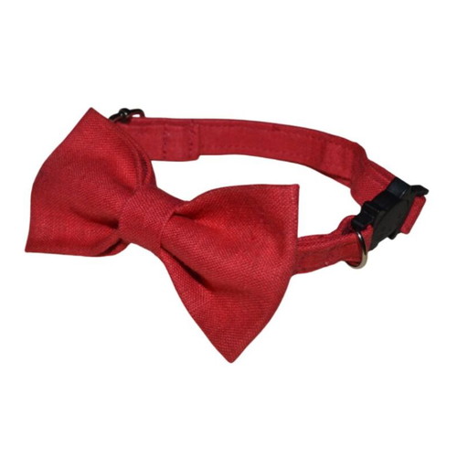 Cat collar red new with removable safety bow tie
