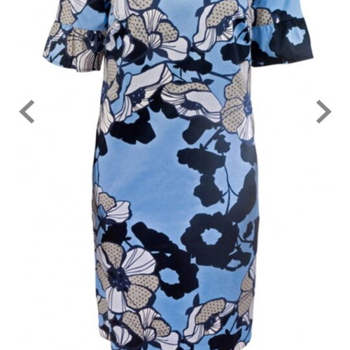 Bianca cotton dress size 38 like new with floral print beige and blue
