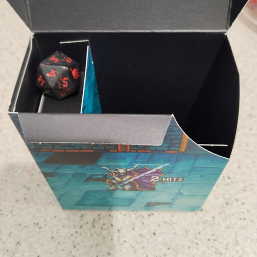 Magic the Gathering storage box with Final Fantasy dice like new