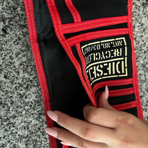 Diesel wallet new, recycled fabric black with red details