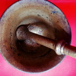 Brass hammered pestle 12 cm