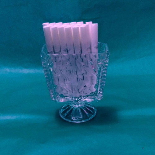 Pinwheel vintage Bohemias crystal cigarette card holder new