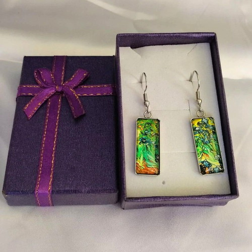 Van Gogh Irises earrings new, multicolored