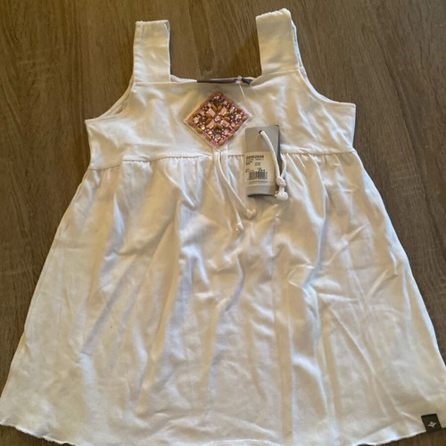 Alouette Planet white sleeveless top size 10 years new with beads