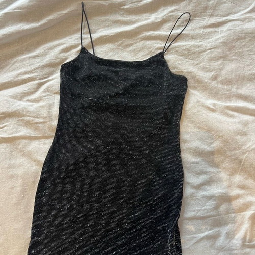 H&M dress black with rhinestones new