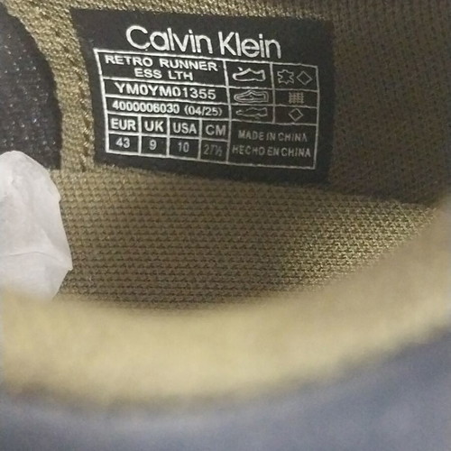 Calvin Klein Retro Runner ESS LTH men's leather shoes size 43 new navy