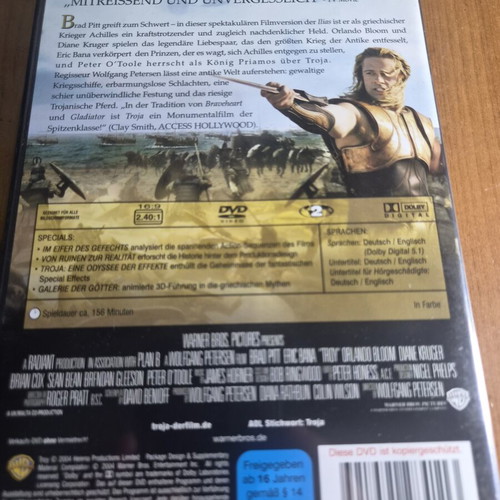 Troja 2-Disc Edition DVD like new, historical film with Brad Pitt