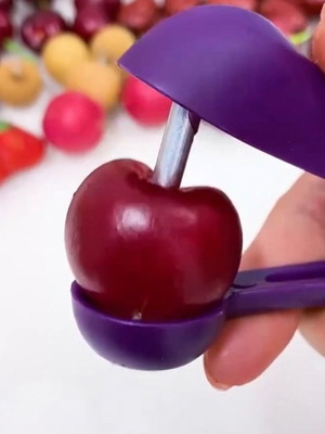 Cherry pitter tool, purple