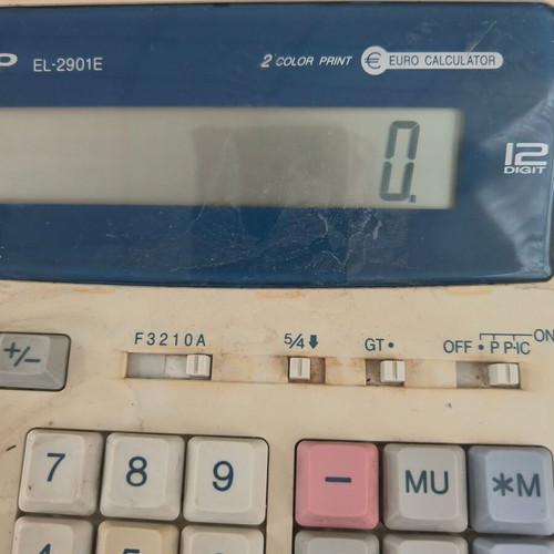 Sharp EL-2901E printing calculator used for office