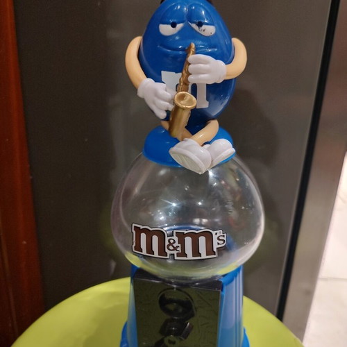 M&M's Candy Dispenser with Blue Saxophone Figure