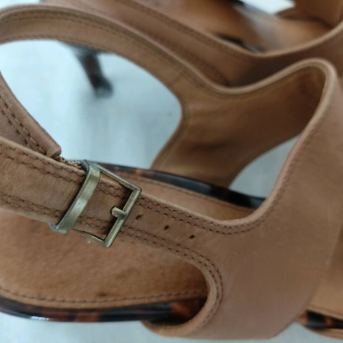Dorothy Perkins Slingback kitten heel shoes used, tan, size 37