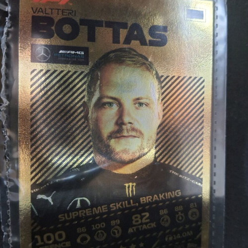Gold collectible card Valtteri Bottas Formula 1 2021 new
