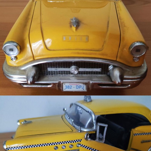 Buick Century 1955 yellow taxi cab 1:18 scale diecast model used