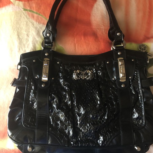 Shoulder bag Silvio Tossi of Switzerland black patent leather like new