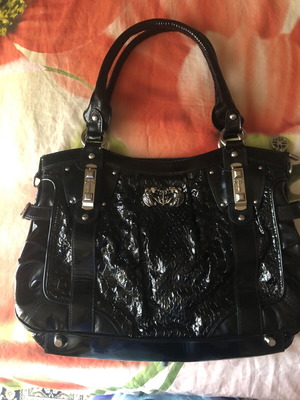 Shoulder bag Silvio Tossi of Switzerland black patent leather like new