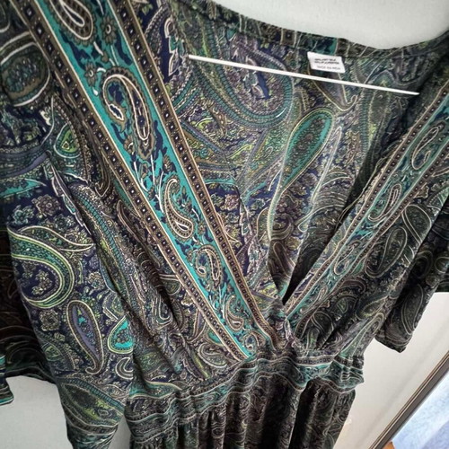 Boho silk dress with paisley pattern