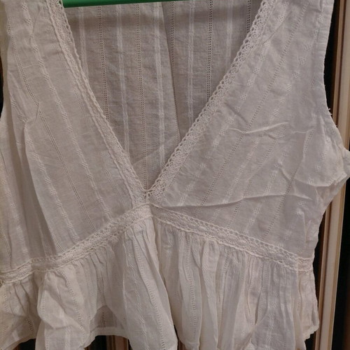 Pink Woman top white large cotton like new