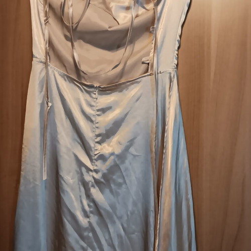 Aramiss Special Collection satin maxi dress, silver