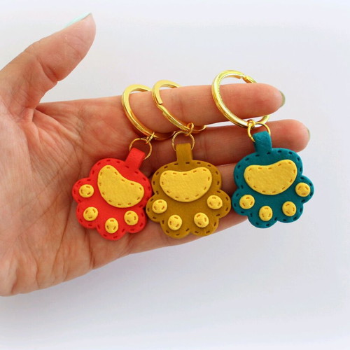 Handmade paw keychain new with monogram