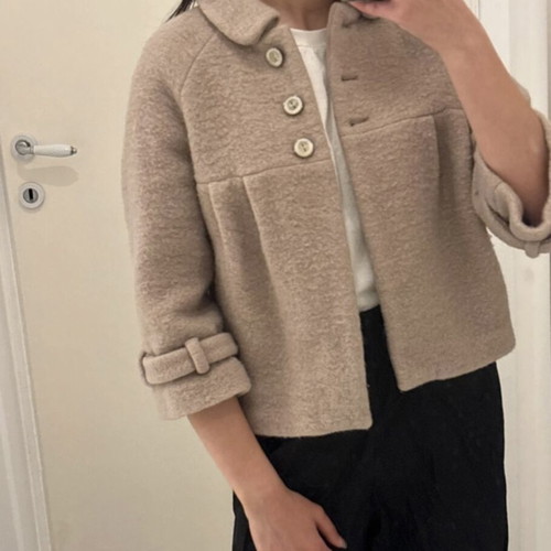 Zara beige teddy coat girl like new, wool blend