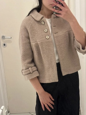 Zara beige teddy coat girl like new, wool blend