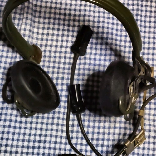 CW-292/U military headset with microphone used, WWII vintage