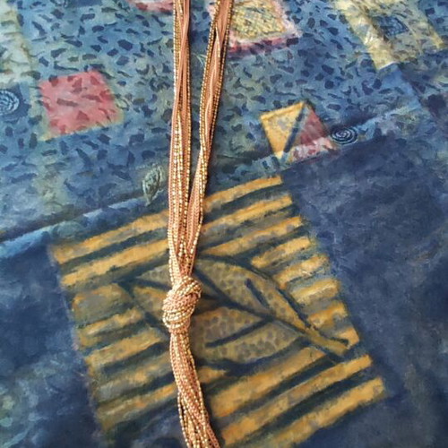 Necklace with pink and gold chains new