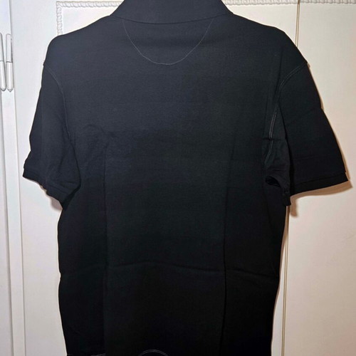 Men's black striped T-shirt, size L, cotton
