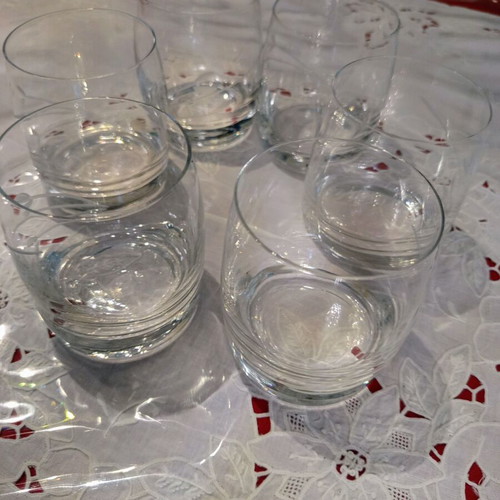 Set of 6 vintage crystal whiskey glasses like new, heavy Bohemia glass