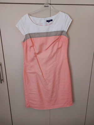 Mexx linen dress L used with white leather belt