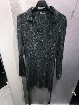 Zara Trf mini dress snakeskin print green/black like new