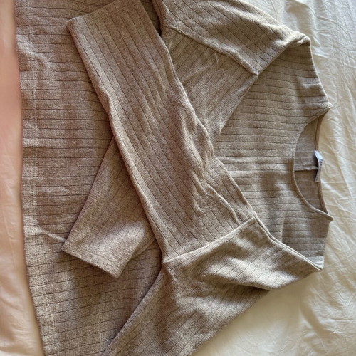 ZARA Crop women's top like new, beige with gold thread