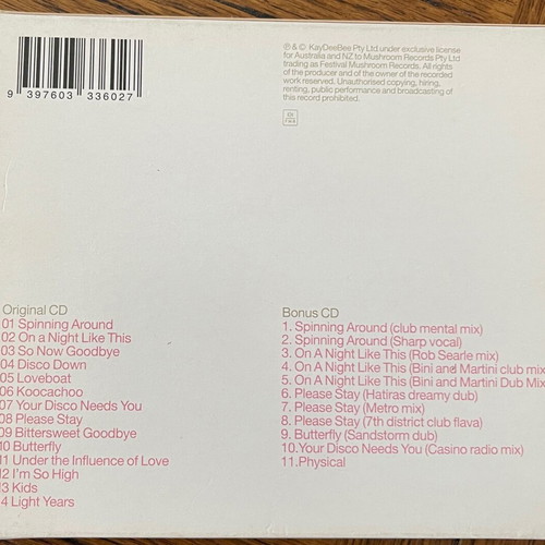 Kylie Minogue Light Years CD limited Australian Tour 2-disc edition used