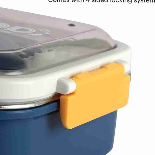 Thermal stainless steel lunch box with spoon and fork new