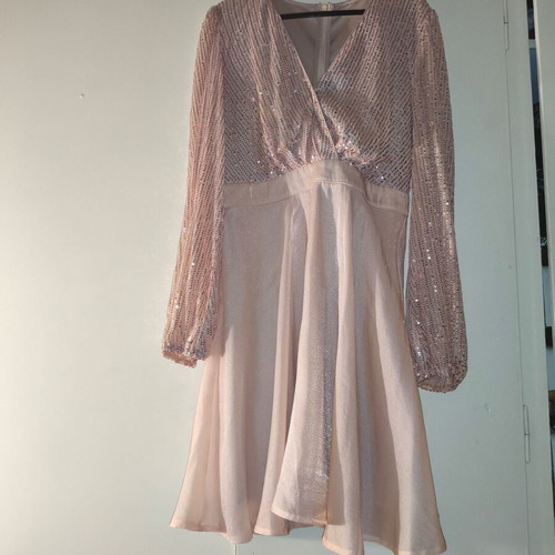 Rose Gold Sequin Dress size Large like new
