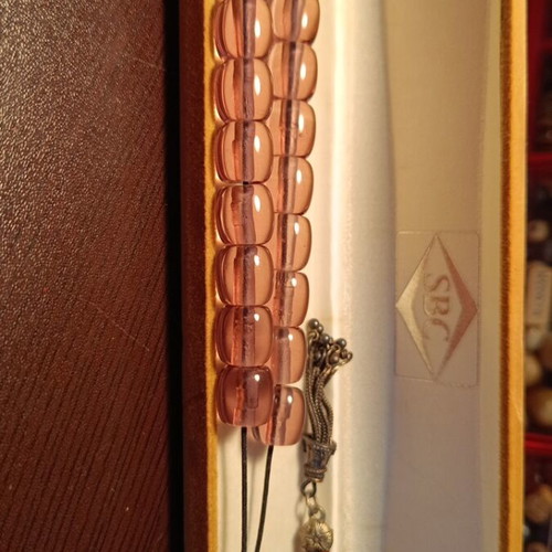 Handmade worry beads from stone with silver finish new