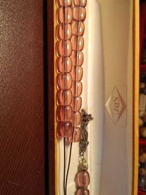 Handmade worry beads from stone with silver finish new