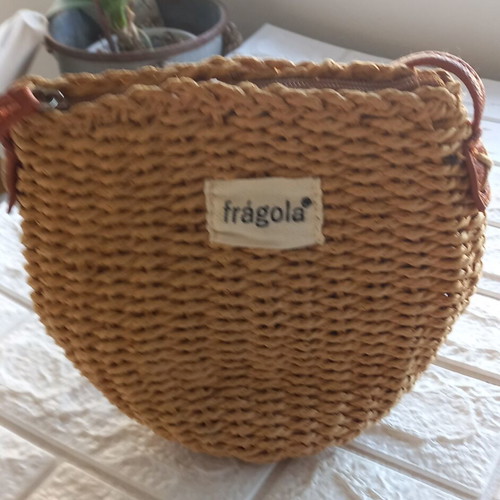 Straw crossbody bag new, beige, small size