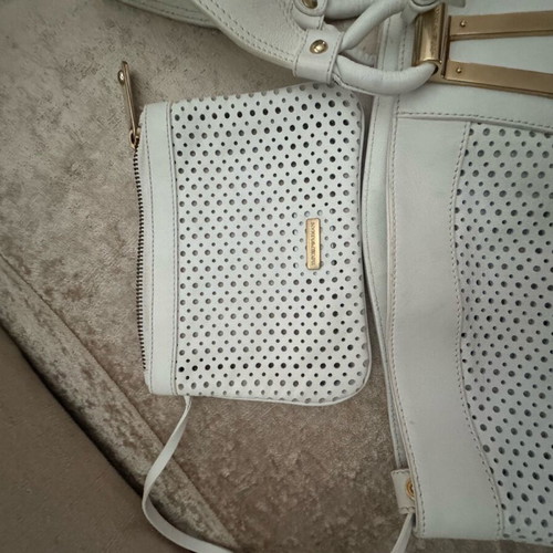 Emporio Armani leather shoulder bag used, white with large space