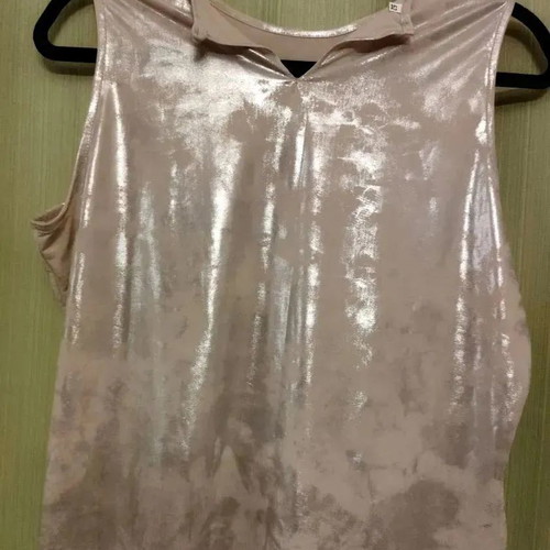 Medium silver evening blouse used, size 52, elastic with button