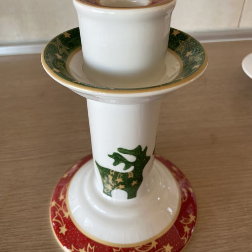 Christmas Porcelain Candlestick like new in box