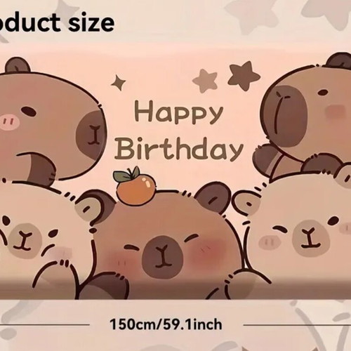 Capybara birthday set like new, 5 pieces for 7 years old