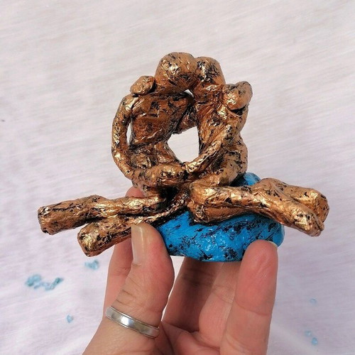 Papier Mache Couple Sculpture made to order with Bronze Paint