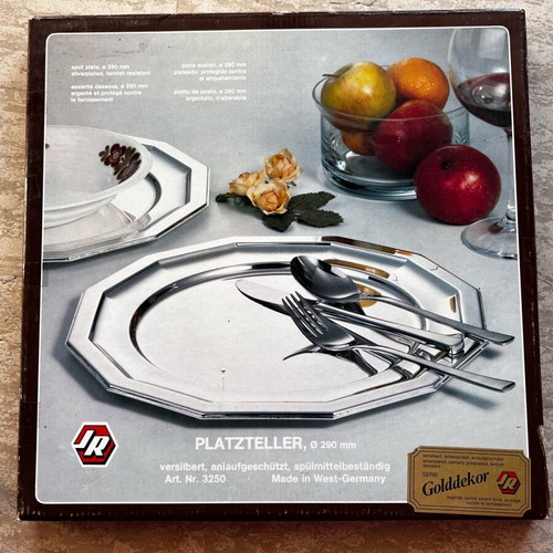 Inox German silver plate new for waiter