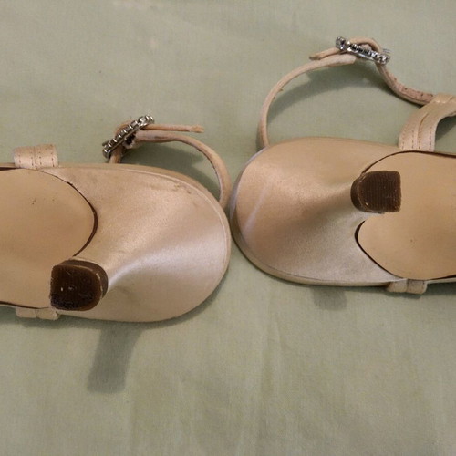 Clarks sandals size 37 used, beige-pink with stones, kitten heel