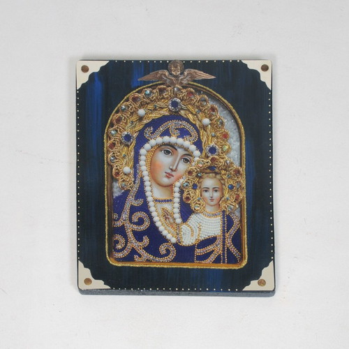 Icon of Virgin Mary with Infant Jesus like new on wood